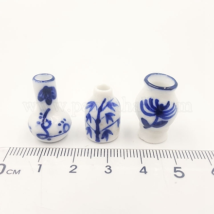 Ornamenti in miniatura vaso di porcellana blu e bianco BOTT-PW0001-151-1