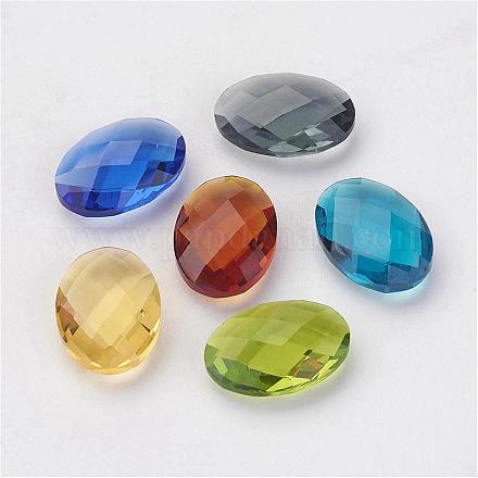 Facettierte k9 glass pointed back cabochons RGLA-P014-C-1