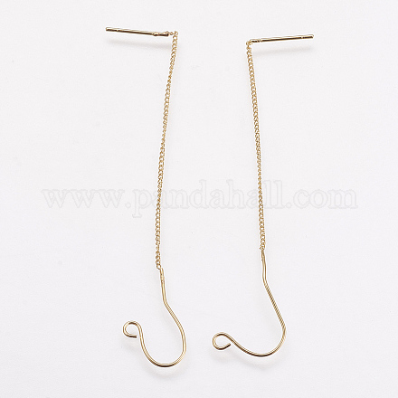 Accessoires de boucles d'oreilles à tige en chaîne en laiton KK-F731-06G-1
