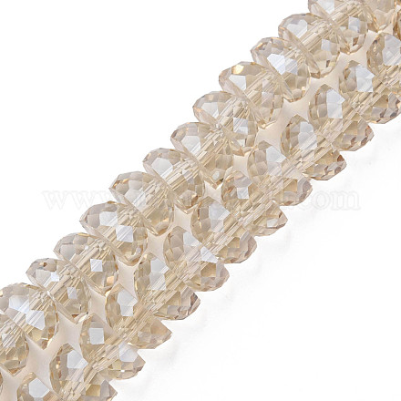 Chapelets de perles en verre transparent électrolytique EGLA-N002-37-F03-1