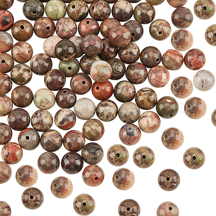 OLYCRAFT 92 Pcs Round Natural Ocean Agate Ocean Jasper Beads 8mm Gemstone Loose Smooth Beads Crystal Energy Stone Healing Power Beads for Jewelry Earrings Bracelet Necklace Making and DIY Craft G-OC0002-71-1