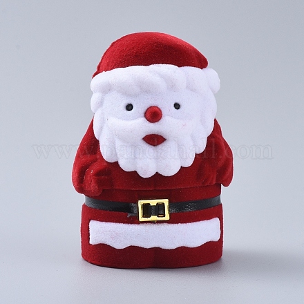 Father Christmas Shape Velvet Jewelry Boxes VBOX-L002-H01-1
