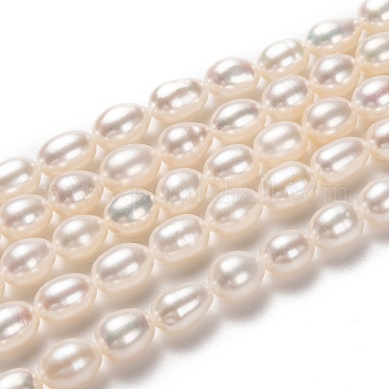 Fili di perle di perle d'acqua dolce coltivate naturali PEAR-L033-71-01-1