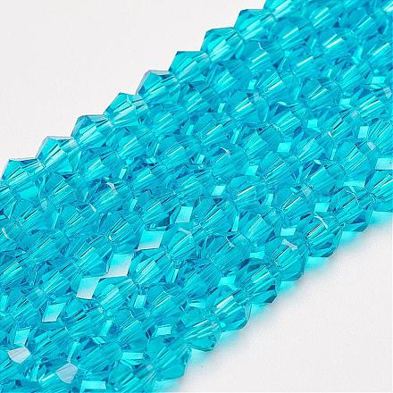 Half-Handmade Transparent Glass Beads Strands G02QC0N1-1