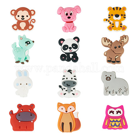 Pandahall 12 шт. 12 стиля пищевые силиконовые фокусные бусины SIL-TA0002-62-1