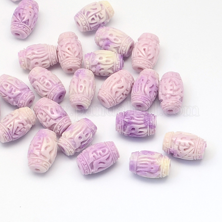 Dyed Synthetic Coral Barrel Beads GSHE-Q003-08B-1