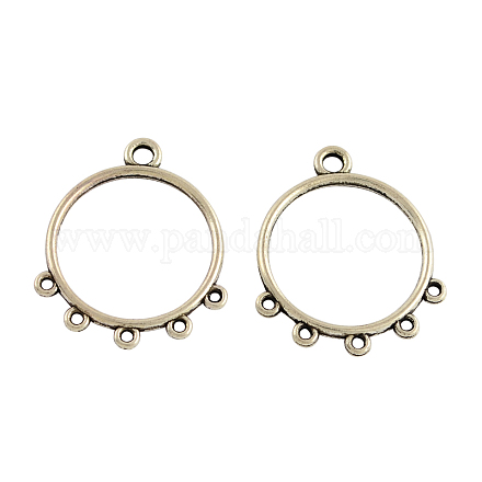 Tibetan Style Alloy Ring Chandelier Components Links TIBE-3818-AS-LF-1