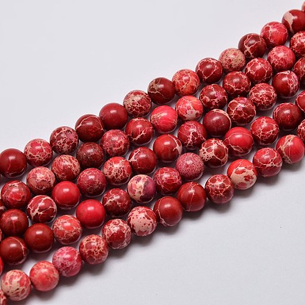 Brins de perles de jaspe impérial naturel X-G-I122-6mm-04-1