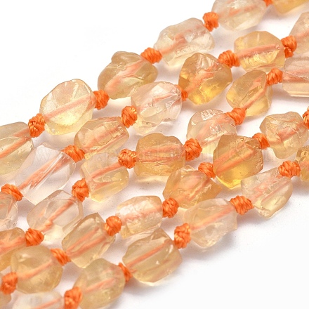 Natural Citrine Beads Strands G-O170-57-1