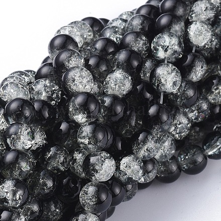 Crackle Glass Beads Strands X-CCG-Q002-8mm-11-1