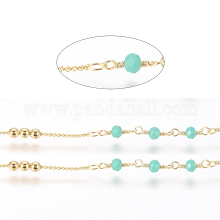 Handgefertigte Perlenkette aus Messing CHC-G011-10G-05-1