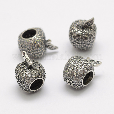 925 Thai Sterling Silver European Beads STER-F031-26B-1