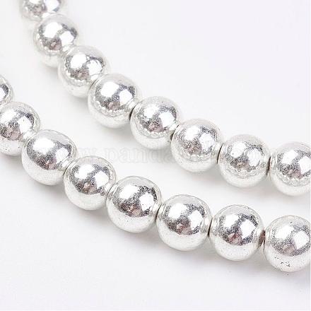 Non-magnetic Synthetic Hematite Bead Strands G-P262-20-6mm-S-1