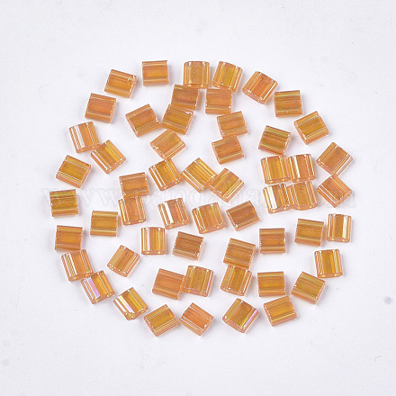 Cuentas de semillas de vidrio transparente de 2 orificio SEED-S023-29C-02-1