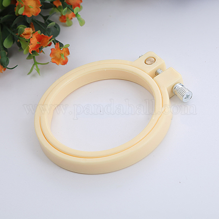 Adjustable ABS Plastic Flat Round Embroidery Hoops TOOL-PW0003-017C-1