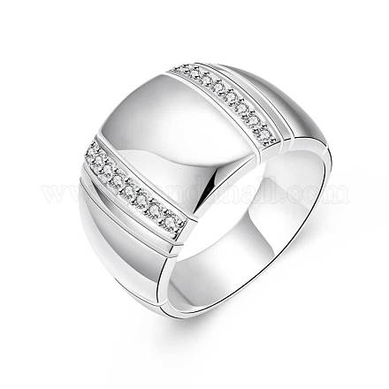 Романтичная латунь кубического циркония широкий ленточные кольца палец RJEW-BB01625-9S-1