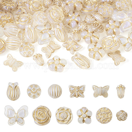 Pandahall 96pcs 12 estilos uv chapado perlas acrílicas MACR-TA0001-32-1