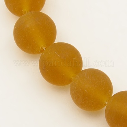 Handmade Frosted Lampwork Round Beads Strands LAMP-L005-14mm-03-1