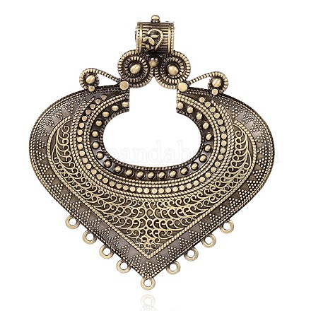 Lead Free & Nickel Free Tibetan Style Alloy Heart Chandelier Components Links PALLOY-F083-01AB-FF-1