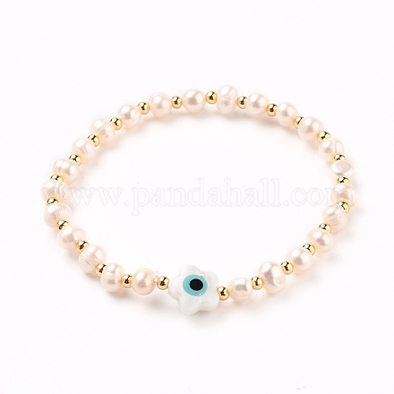 Armbänder mit natürlichen Perlenstretchperlen BJEW-JB05726-02-1
