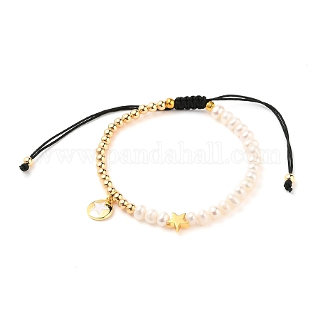 Verstellbare geflochtene Perlenarmbänder aus Nylonfaden BJEW-JB05540-04-1