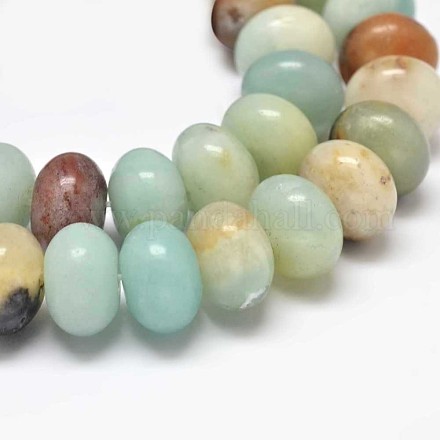 Rondelle Natural Flower Amazonite Beads Strands G-K094-10x6mm-A-1