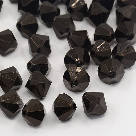 Faceted Bicone Transparent Acrylic Beads DBB8mm10-1