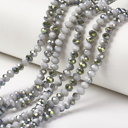 Electroplate Opaque Glass Beads Strands EGLA-A034-P4mm-S13-1