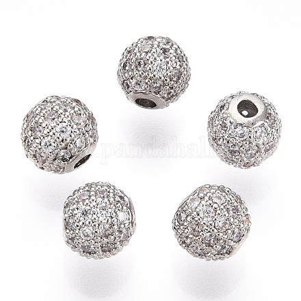 Perles de zircone cubique de placage de rack en laiton ZIRC-S001-6mm-A03-1