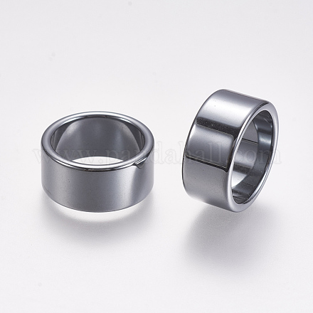 Non-magnetic Synthetic Hematite Rings RJEW-K223-01-17mm-1