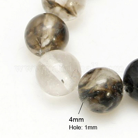 Sandía negro cuentas de vidrio de piedra hebras G-G152-4mm-4-1