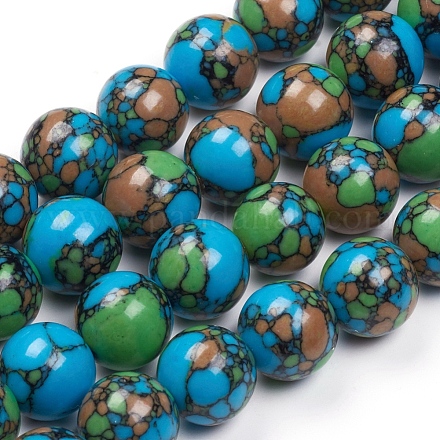 Chapelets de perles en turquoise synthétique TURQ-G832-03-12mm-1