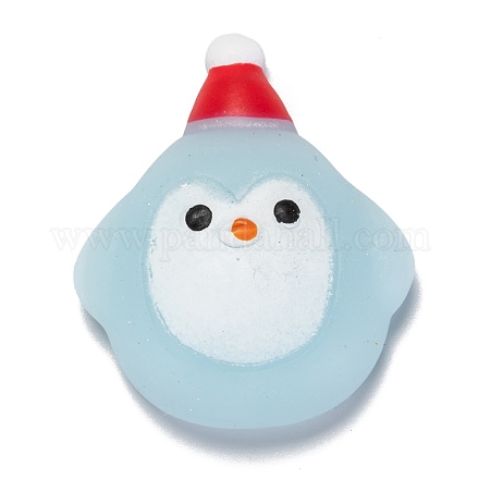 クリスマステーマのペンギンの形のストレスおもちゃ  面白いそわそわ感覚玩具  ストレス不安解消のために  ライトブルー  47x40x13mm AJEW-P085-01-1
