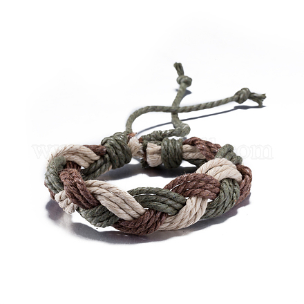 Унисекса регулируемые плетеные браслеты кожаный шнур BJEW-BB15532-1