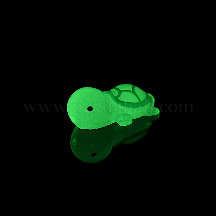 蓄光半透明樹脂海の動物カボション  小さなカメ  薄緑  23x13x8.5mm RESI-D055-01E-1