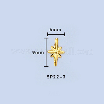 合金カボション  ネイルアートの装飾の付属品  スター  ゴールドカラー  9x6mm MRMJ-T010-140C-1