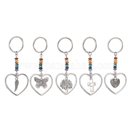 Heart with Wing/Cross/Tree of Life/Butterfly Alloy Pendant Keychain KEYC-JKC00626-1