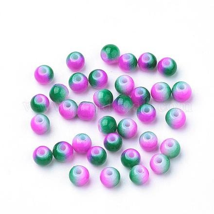 Spray Painted Glass Beads GLAA-S142-07-1