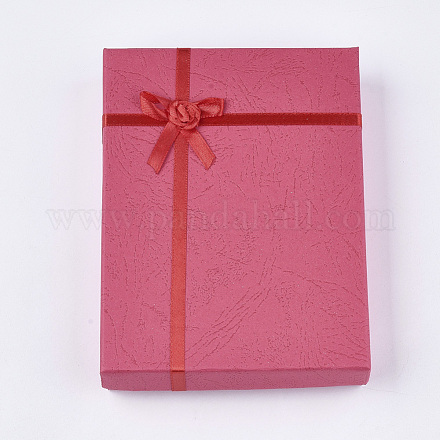 Картонные коробки для ювелирных изделий с цветком (цвет случайной доставки) и губкой внутри CBOX-R023-1-1
