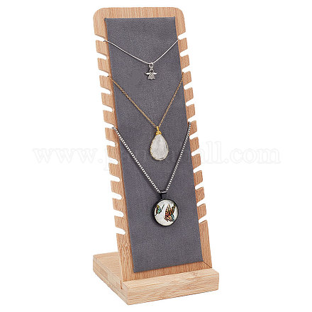 Съемные деревянные стойки с наклоном задней части ожерелья с бархатом NDIS-WH0006-15-1