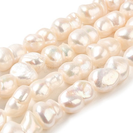 Hebras de perlas de agua dulce cultivadas naturales PEAR-E016-014-1