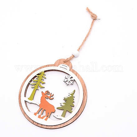 Wooden Ornaments WOOD-WH0107-64-1