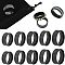 10Pcs 5 Size 304 Stainless Steel Grooved Finger Ring Settings, Ring Core Blank, for Inlay Ring Jewelry Making, Electrophoresis Black, US Size 7 1/4~12 1/4(17.4~21.4mm), 2Pcs/size