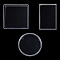 3 Sets 3 Style Acrylic Plate, Acrylic Sheet, for Mahjong Shaker Making, Rectangle & Flat Round & Square, Mixed Shapes, 79~100x100~119.5x2~4.5mm, 1 set/style