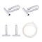 4Pcs Alloy Pin to Pendant Converter, Brooch to Necklace Converter, with 1Pc Silicone Tube Hose, Platinum, 14x10x5mm, Hole: 1.4mm