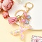 Resin & Acrylic & Faux Suede Tassel Keychain, with Alloy Clasp and Iron Rings, Letter X, 10cm