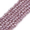 Electroplate Glass Beads Strands, Pearl Luster Plated, Faceted, Rondelle, Medium Purple, 2.3~2.7x2mm, Hole: 0.4mm, about 135~140pcs/strand, 26~27cm
