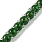 Gold Sand Lampwork Beads Strands, Tulip, Dark Green, 12x10mm, Hole: 1.2mm, about 33pcs/strand, 31~32cm