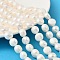 Natural Cultured Freshwater Pearl Beads Strands, Two Sides Polished, Grade 6A+, Snow, 11~12mm, Hole: 0.6mm, about 33~35pcs/strand, 14.09''~14.61''(35.8~37.1cm)