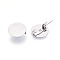 304 Stainless Steel Brooch Cabochon Settings, Flat Round, Stainless Steel Color, 15mm